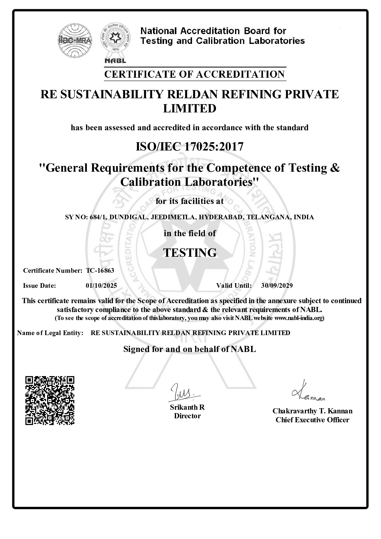 Certificate TC-16863-achieves-NABL